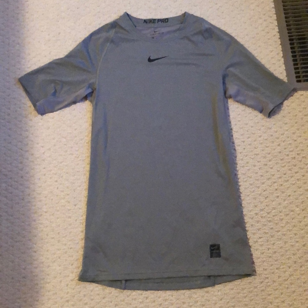 Gray Nike Dri-Fit Pro Fitted Tee